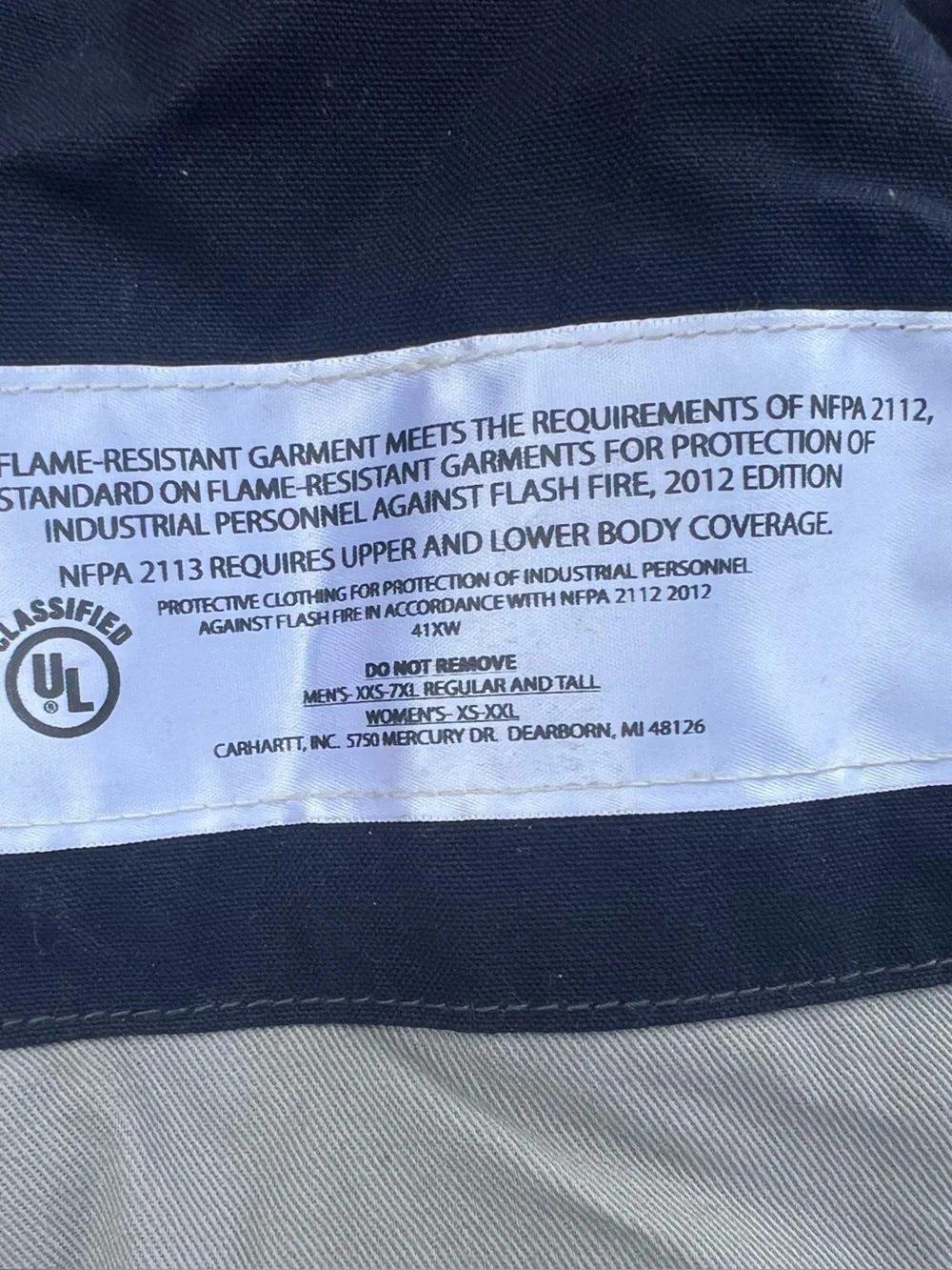 Carhartt FR Jacket Mens 2XL Dark Navy CAT 2 Full Swing Workwear 102179